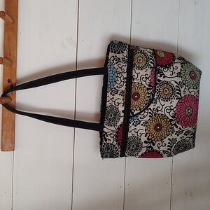 Danny K Women’s Tapestry Zipper Purse 2 exterior Pockets Zip top 14x12x5